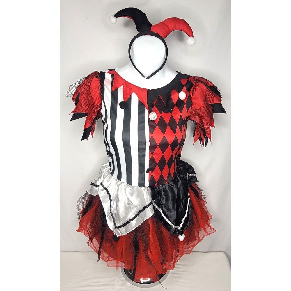 Spirit Halloween Horror Harlequin Costume Kids Medium 8-10